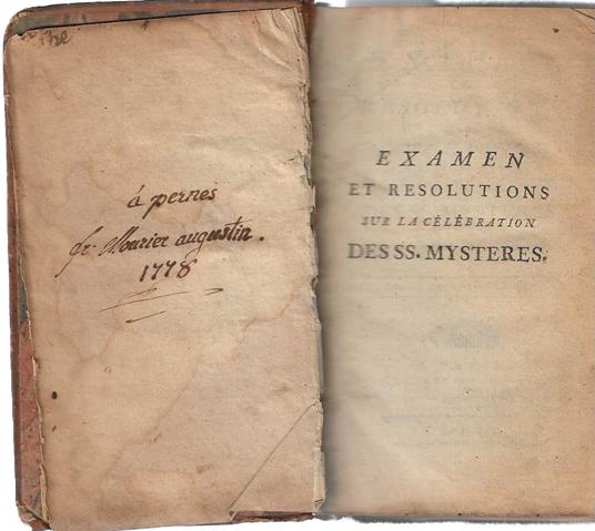 Examen et resolutions des principales difficultes qui se rencontrent dans la celebration des ss. mysteres - copertina