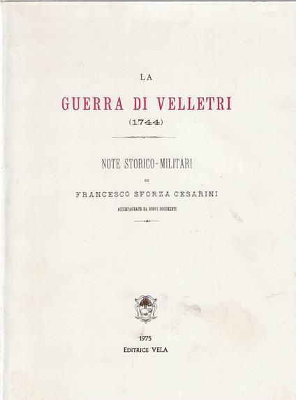 La Guerra di Velletri (1744) - copertina