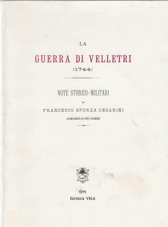 La Guerra di Velletri (1744) - copertina