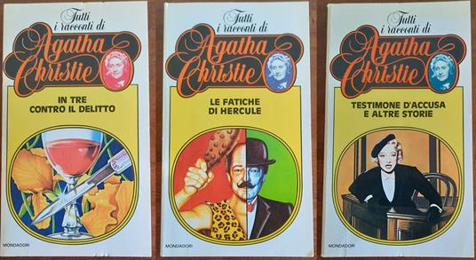 In tre contro il delitto - Le fatiche di Hercule - Testimone d’accusa e altre storie - 3 vol - Agatha Christie - copertina