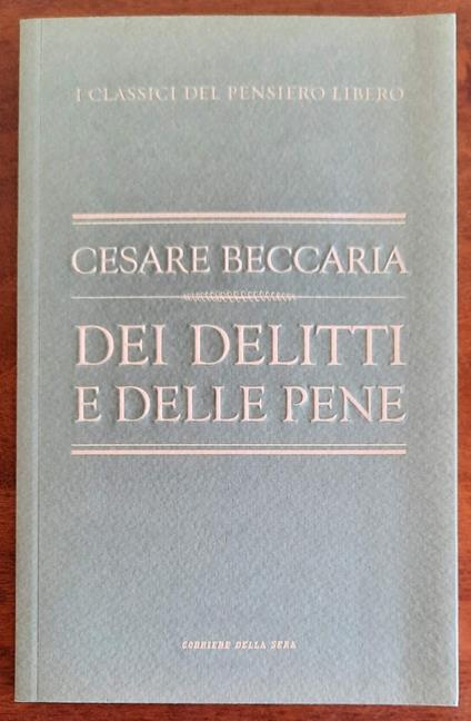 Dei delitti e delle pene - Cesare Beccaria - copertina