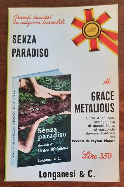 Senza paradiso - Grace Metalious - copertina