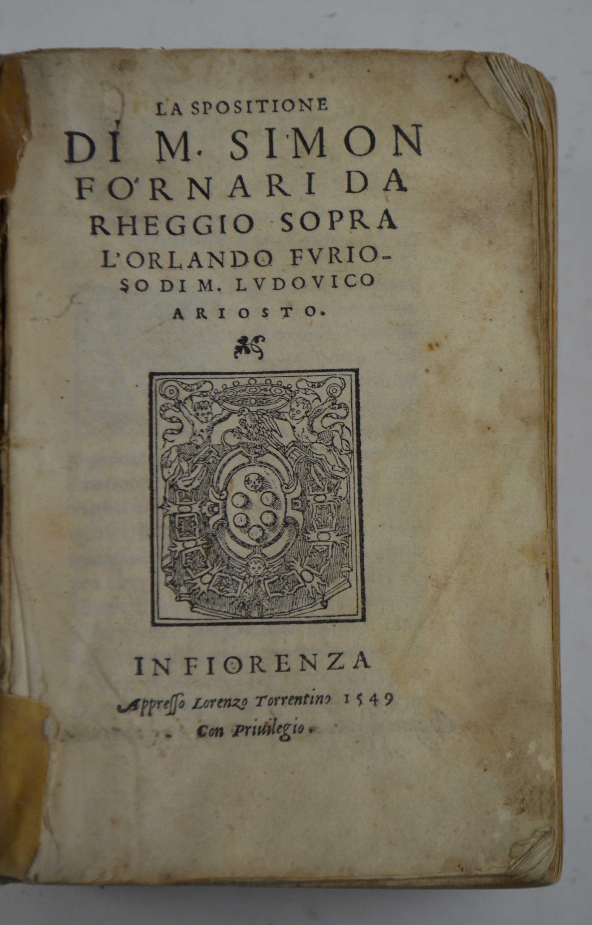 spositione… sopra l'Orlando Furioso di M. Ludovico Ariosto