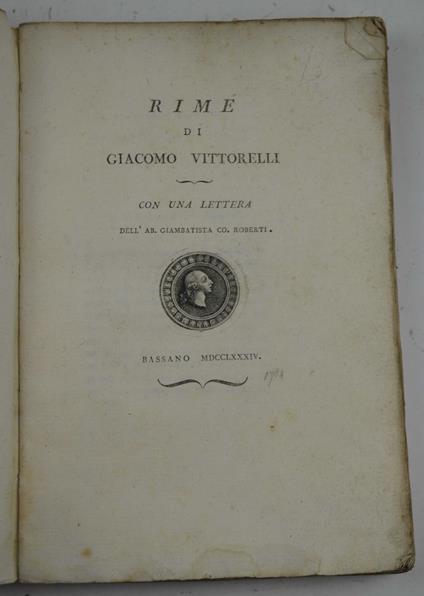 Rime... Con una lettera dell'ab. Giambatista Co. Roberti - copertina