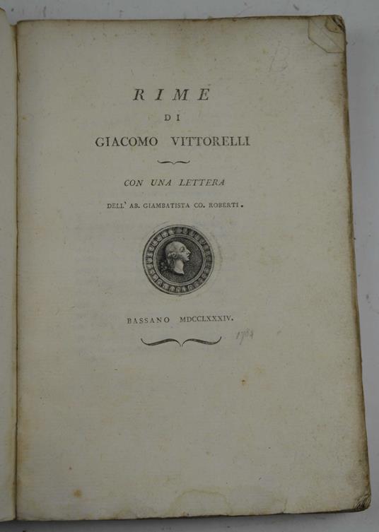 Rime... Con una lettera dell'ab. Giambatista Co. Roberti - copertina