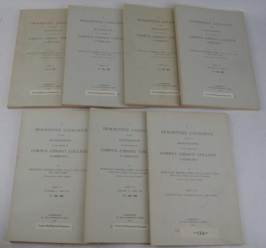 A Descriptive Catalogue of the Manuscripts in the Library of Corpus Christi College, Cambridge… - Montague Rhodes James - copertina