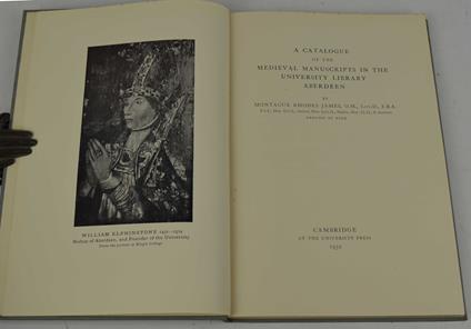 A Catalogue of the Medieval Manuscripts in the University Library Aberdeen - Montague Rhodes James - copertina