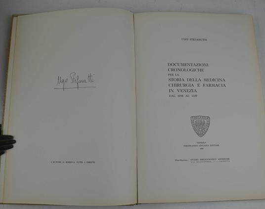 Documentazioni cronologiche per la storia della medicina , chirurgia e farmacia in Venezia dal 1258 al 1332 - copertina