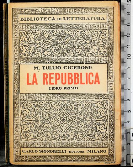 repubblica. Libro primo - M. Tullio Cicerone - copertina