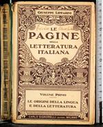 Le pagine della letteratura italiana. Volume primo