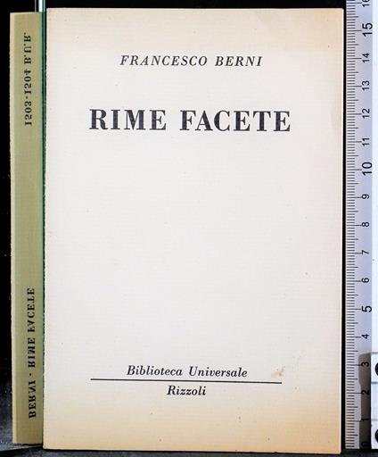 Rime facete - Francesco Berni - copertina