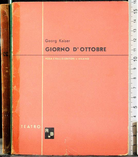 Giorno d'ottobre - Georg Kaiser - copertina