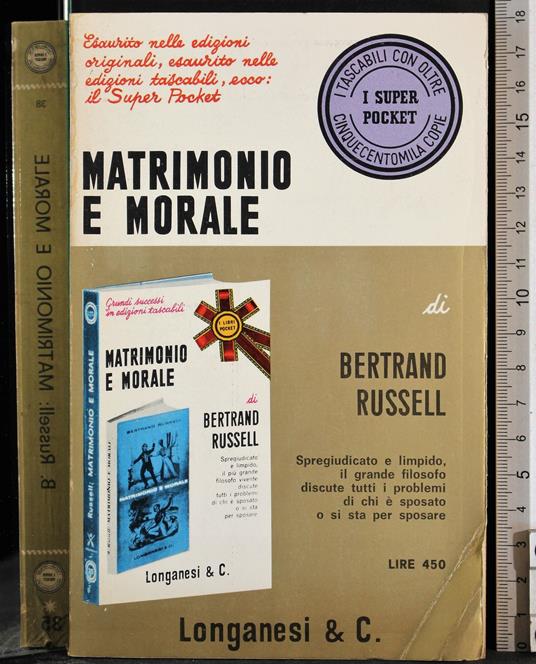 Matrimonio e morale - Bertrand Russell - copertina