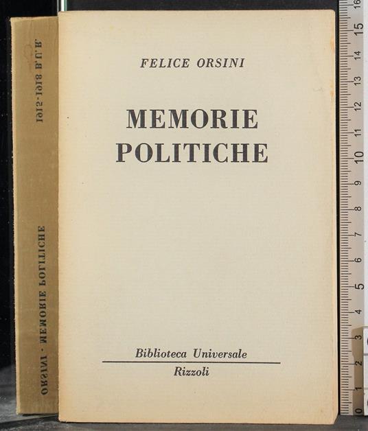 Memorie politiche - Felice Orsini - copertina