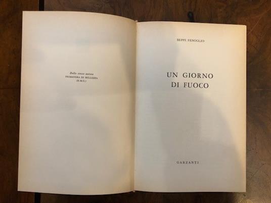 Un giorno di fuoco - Beppe Fenoglio - copertina