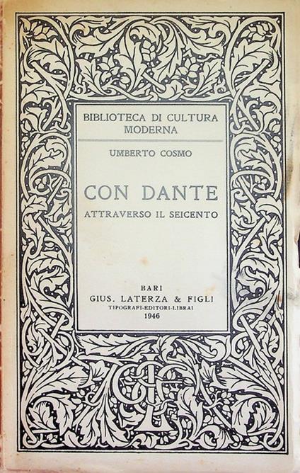 Con Dante attraverso il Seicento - Umberto Cosmo - copertina