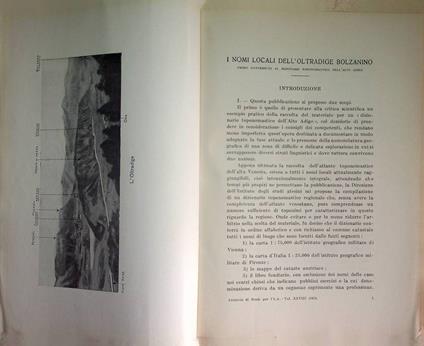 I nomi locali dell'Oltradige Bolzanino: primo contributo al dizionario toponomastico dell'Alto Adige - Carlo Battisti - copertina