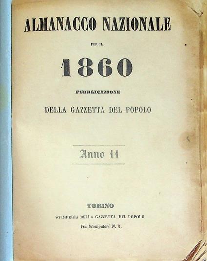 Almanacco nazionale: 1860 - copertina