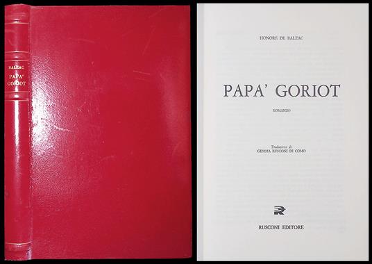 Papà Goriot - Honoré de Balzac - copertina