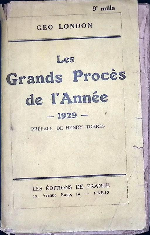 Les grands procès de l'année 1929