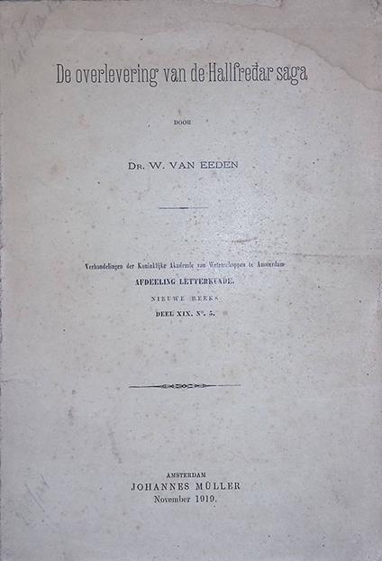 De overlevering van de Hallfredar saga - copertina