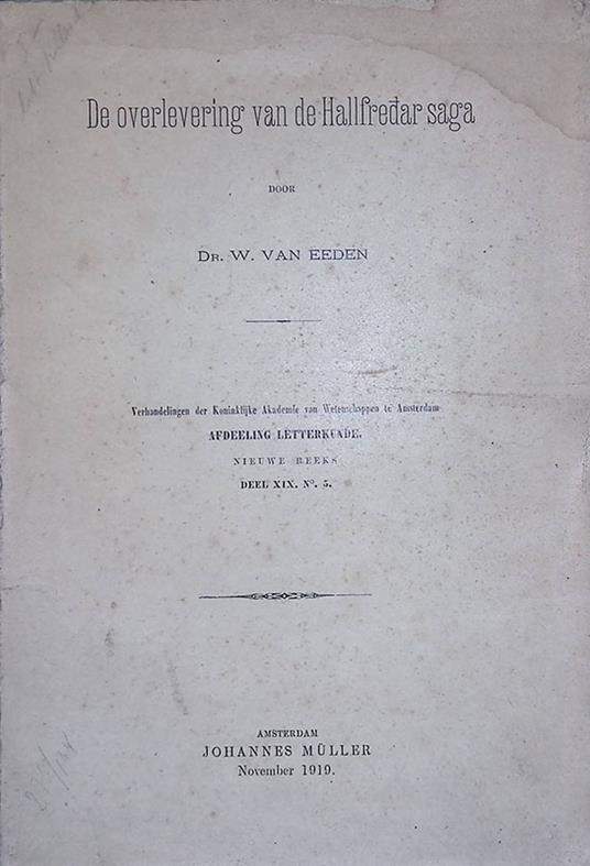 De overlevering van de Hallfredar saga - copertina