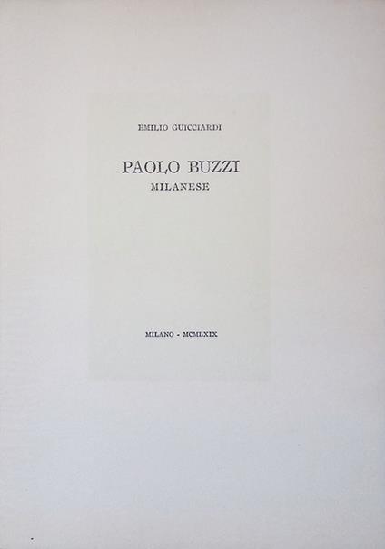 Paolo Buzzi, Milanese - Emilio Guicciardi - copertina