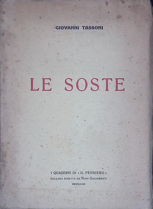 Le soste - Giovanni Tassoni - copertina