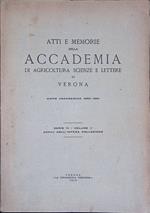 Atti e memorie della Accademia di Agricoltura Scienze e Lettere di Verona. Anno accademico 1950-1951. Serie VI, Volume II
