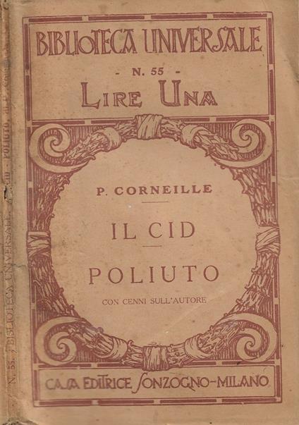 Il Cid - Poliuto - Pierre Corneille - copertina