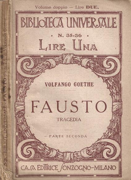 Fausto - Johann Wolfgang Goethe - copertina
