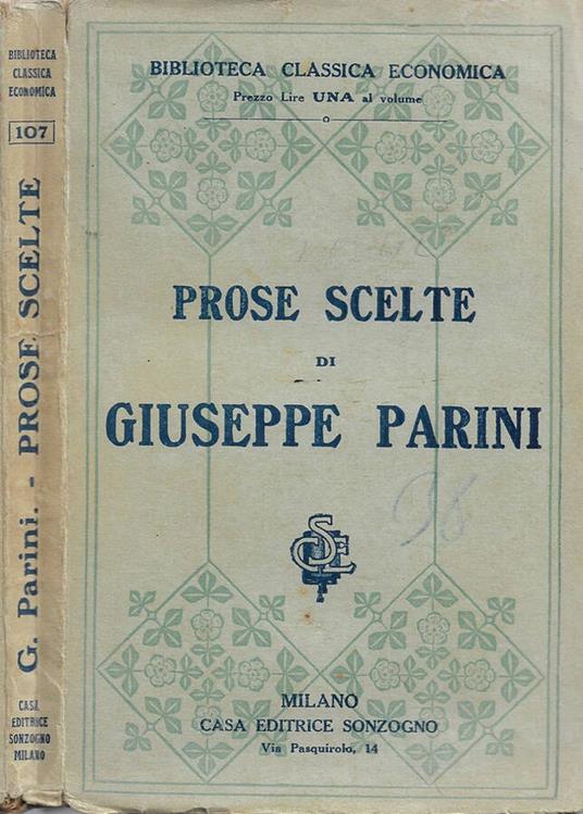 Prose scelte - Giuseppe Parini - copertina