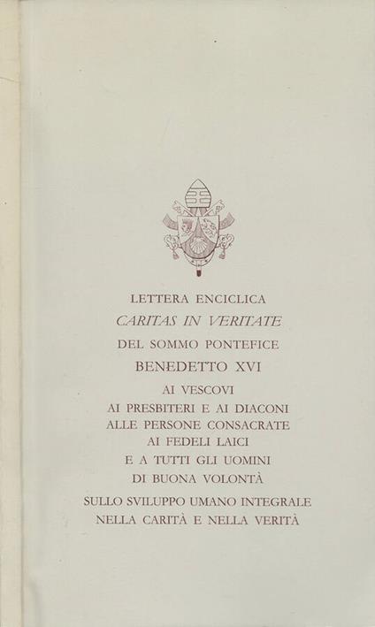 Caritas in Veritate - Benedetto XVI (Joseph Ratzinger) - copertina