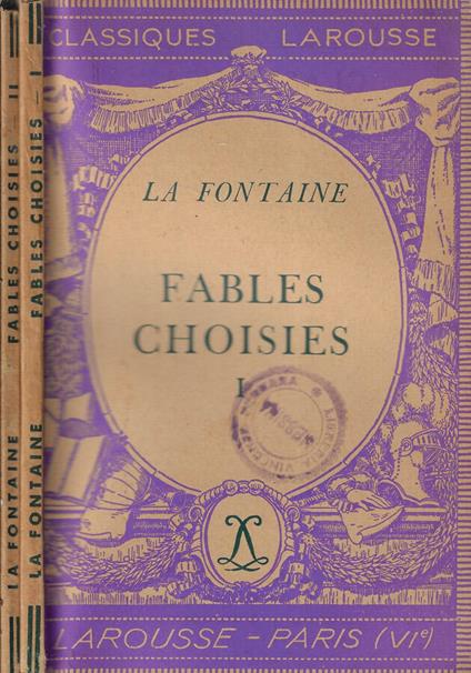 Fables choisies Vol. I, II - Jean de La Fontaine - copertina