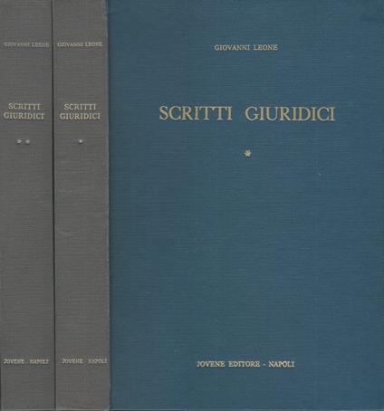 Scritti giuridici - Vol. I, II - Giovanni Leone - copertina