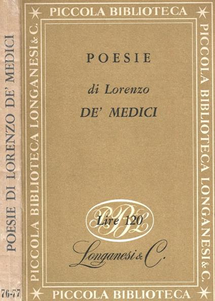 Poesie - Lorenzo de' Medici - copertina