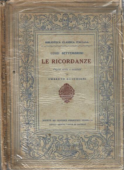 Le ricordanze - Luigi Settembrini - copertina