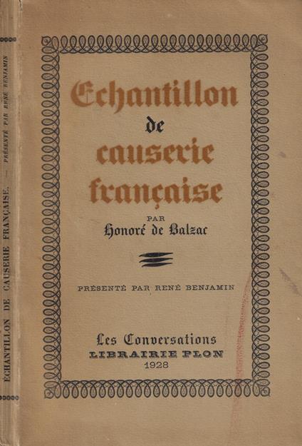 Echantillon de causerie francaise - Honoré de Balzac - copertina