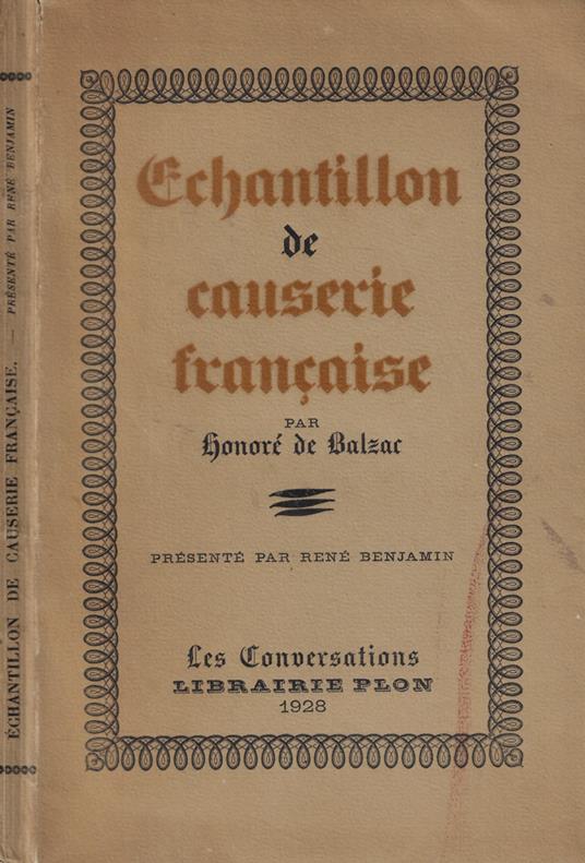 Echantillon de causerie francaise - Honoré de Balzac - copertina