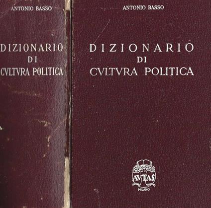 Dizionario di cultura politica - Antonio Basso - copertina