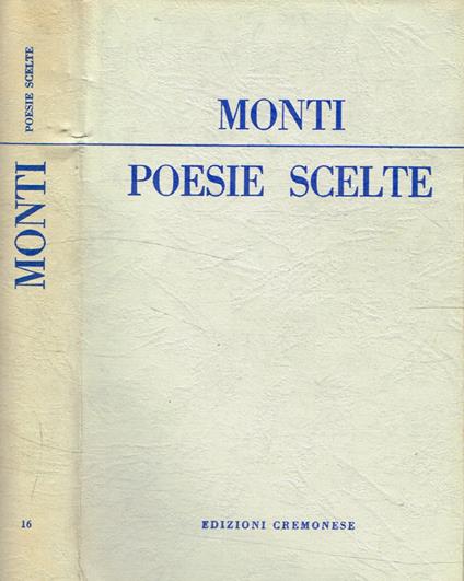 Poesie scelte - Vincenzo Monti - copertina