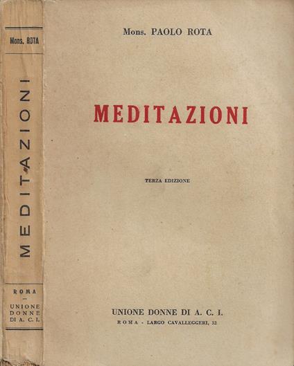 Meditazioni - Paolo Rota - copertina