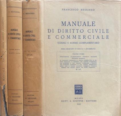 Manuale di diritto civile e commerciale - Francesco Messineo - copertina