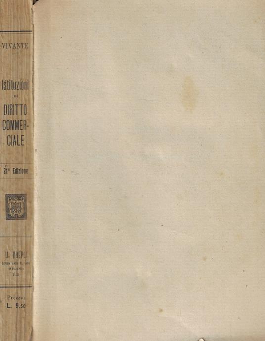 Istituzioni di diritto commerciale - Cesare Vivante - copertina