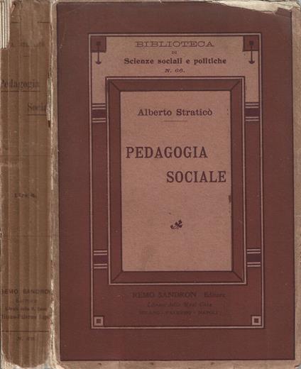 Pedagogia sociale - Alberto Straticò - copertina