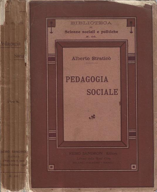 Pedagogia sociale - Alberto Straticò - copertina