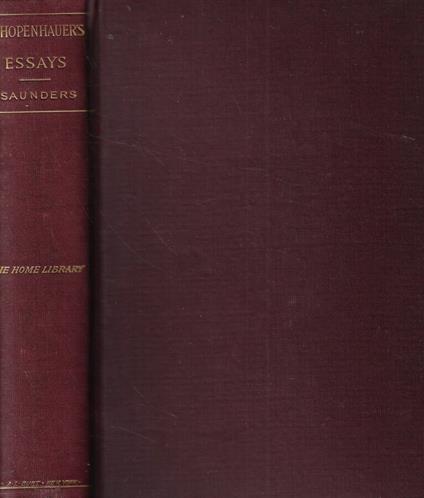 Essay of Arthur Schopenhauer - Arthur Schopenhauer - copertina