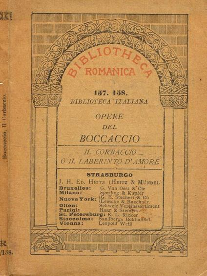 Il corbaccio o il laberinto d'amore - Giovanni Boccaccio - copertina