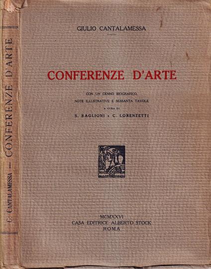 Conferenze d'arte - Giulio Cantalamessa - copertina