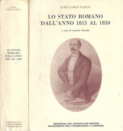 Lo stato romano dall'anno 1815 al 1850 - Luigi Carlo Farini - copertina